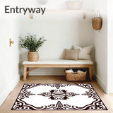 Elegant Swirling Damask Traditional Motif Decorative Flooring Accent(Brown)