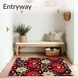 Sparkling Ornament Cluster with Poinsettia Bloom Holiday(Burgundy)