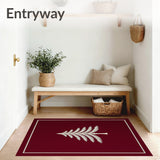 Elegant Yuletide Conifer Motif Surface Protective Barrier(Maroon)