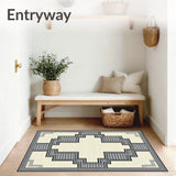 Geometric Cross Design with Charcoal and Cream(Beige)