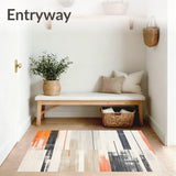 Beige and Slate Abstract with Dynamic Striped Composition(Gray)