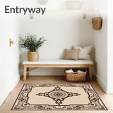 Plush Octagonal Medallion Contemporary Pile(Beige)