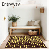 Contemporary Interlocking Maze with Art Accents(Brown)