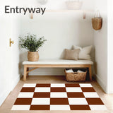 Harvest Checkered Traditional Thanksgiving Entryway Accent(Brown)