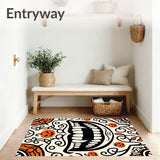 Haunted Skeleton Grin with Gothic Swirls and Festive Pumpkin Accents(Black) - ODIKA