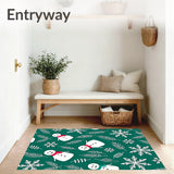 Whimsical Snowman and Pine Branches Semi Circle Design(Green)