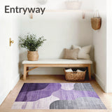Abstract Purple Grey Rug for Living Room(Purple)