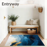 Abstract Deep Gradient Gold Brushstroke(Blue)