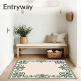 Floral Damask with Anti Slip Rubber Foundation(Ivory)