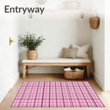 Gingham Grid Welcome featuring Crosshatch Design(Pink)