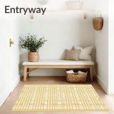 Geometric Tan Rug Indoor Carpet(Gold)