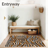 Dynamic Zebra Style Stripe with Asymmetric Flowing Lines(Orange)