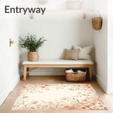 Non Slip Beige Petal Design Area(Ivory)