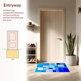 Ultra Soft Area Rug, Non Slip, Stain Resistant, Washable Area Rugs for Living Room, Bedroom, Contemporary Abstract Boxes(Gray)