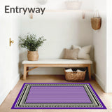 Boho Striped Tapestry with Interlocking Zigzag Borders(Purple)