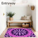 Celestial Starburst Tapestry Design with Radiating Petals (Pink)