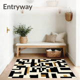 Reversible Geometric Patio for Deck and Spaces(Beige)