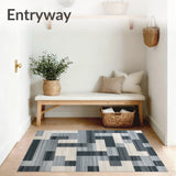 Industrial Chic Runner Durable with Geometric(Gray)