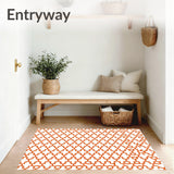 Autumn Honeycomb Lattice Decorative Entrance Welcoming Floor(Orange)
