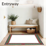 Heritage Gingham Check with Stylized Pine and Berry Border(Black)