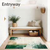 Contemporary Beige and Dark Green Splatter(Beige)