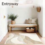 Coastal Breeze Beige Ivory Area Serene Waves & Subtle Tones(Beige)