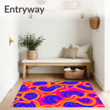 Vibrant Swirl Spiral Contemporary Abstract Design Floor Covering(Pink)