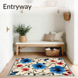 Hibiscus Garden Symphony with Modern Botanical Blooms and Artistic Flourish(Beige)