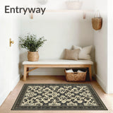 Contemporary Geometric Area with Bold Black and Beige Design(Beige)