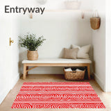 Cane Stripe Swirl Motif Decorative Floor Covering(Red)
