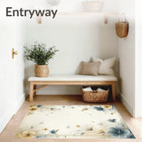 Contemporary Abstract Floral Smoke and Beige Palette Swirling Details(Beige)