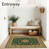 Paisley Medallion Scroll Design Artisan Crafted Corridor(Green)