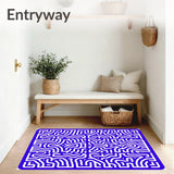 Retro Optical Maze with Playful Interlocking Tiles (Blue)