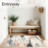 Contemporary Berber Style Area with Abstract Diamond and Stripe Design(Gray)