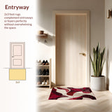 Elegant Burgundy and Beige Abstract Swirl Design Area(Red)