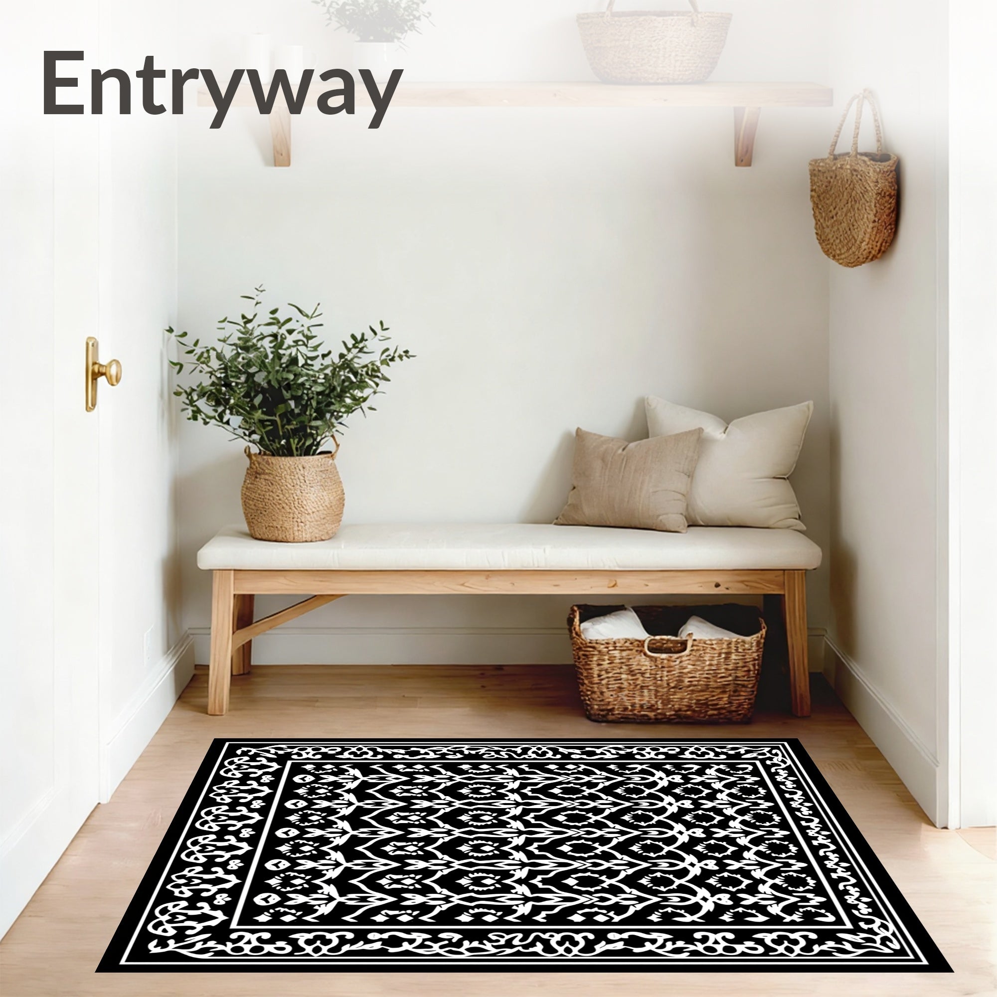 Abstract Spooky Ghost Faces in Interlocking Gothic Frames(Black) - ODIKA