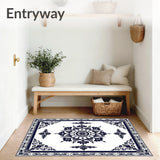 Vintage Medallion Pathway with Ornate Botanical Motifs(Blue)