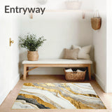 Gold Abstract Marble Geometric Indoor Area(White)