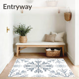 Winter Snowflake Motif Displaying Crystalline Inspired Designs(Gray)