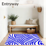 Abstract Chevron Zigzag Design with Bold Striped Accents(Blue)