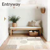 Beige Modern Area Abstract Design(Beige)