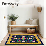 Botanical Medley Nouveau Floral with Interlocking Petal Motifs(Yellow)