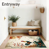 Rooster Delight Beige Artistic Poultry & Countryside Motifs(Beige)