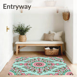 Enchanted Garden Floral Medallion Tapestry(Turquoise)