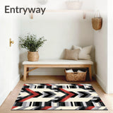 Retro Chevron Stripe with Alternating Black and Beige Angular Zigzag Design(Beige)