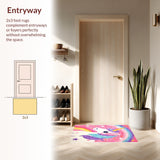 Ultra Soft Area Rug, Non Slip, Stain Resistant, Washable Area Rugs for Living Room, Bedroom, Fluffy Unicorn Shag(Red)