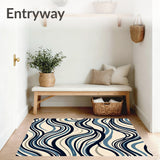 Abstract Wave Ripple with Contemporary Flowing Lines(Ivory)