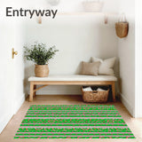 Classic Cane Stripe Walkway Cover with Peppermint Swirl Design(Green)