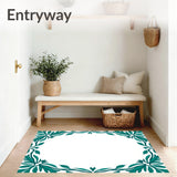 Botanical Border Design with Stylized Foliage and Vine (Blue)