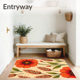 Harvest Season Poppy Meadow with Autumn Florals(Beige)